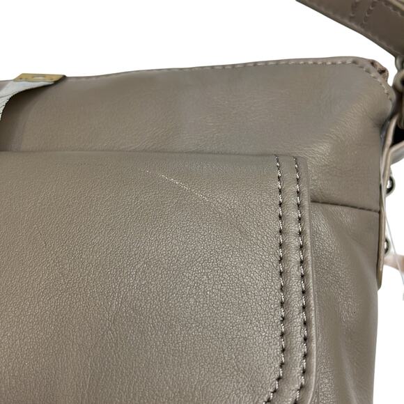 Giani Bernini Sand Brown Leather Crossbody Bag, Silver Hardware, NWT!! - Picture 8 of 8
